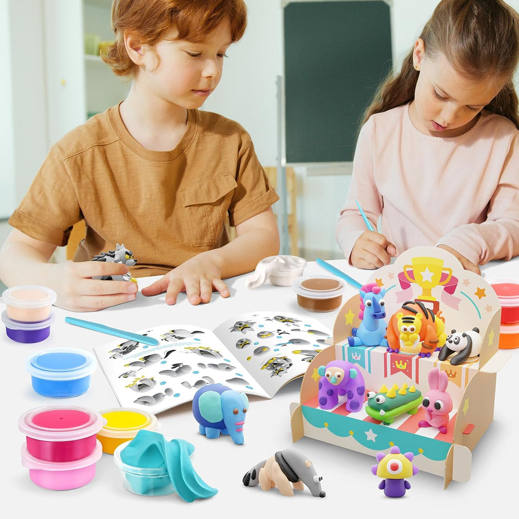 Drama Planet Kit de arcilla seca al aire para niños, 26 tutoriales de