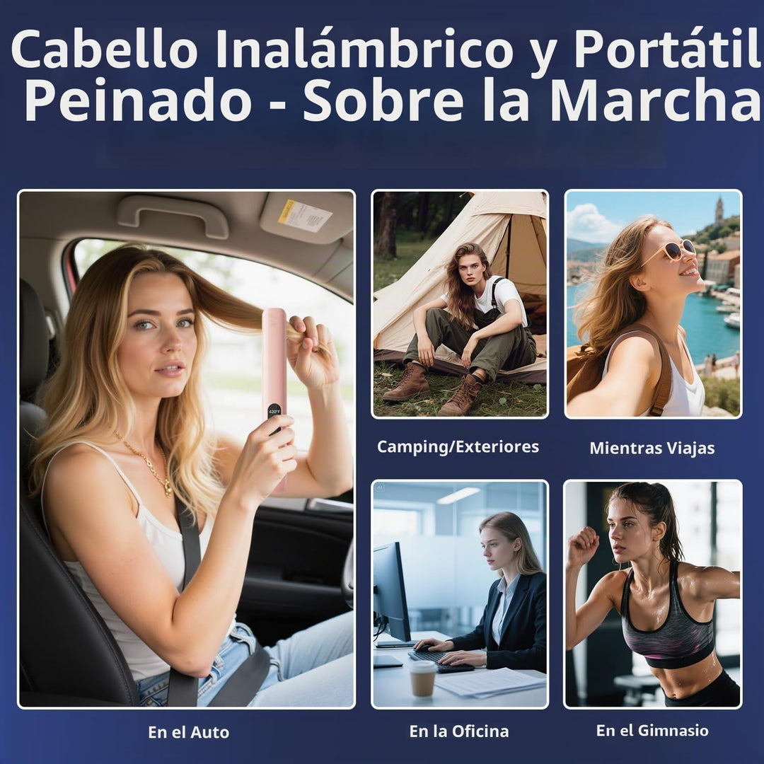 Curlix Alisador y rizador de pelo inalámbrico 2 en 1, incluye bolsa...