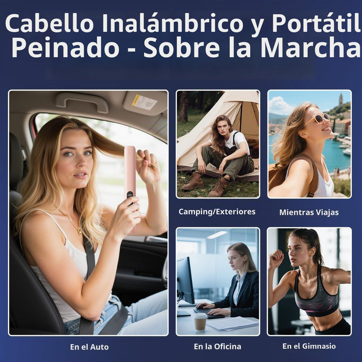 Curlix Alisador y rizador de pelo inalámbrico 2 en 1, incluye bolsa...