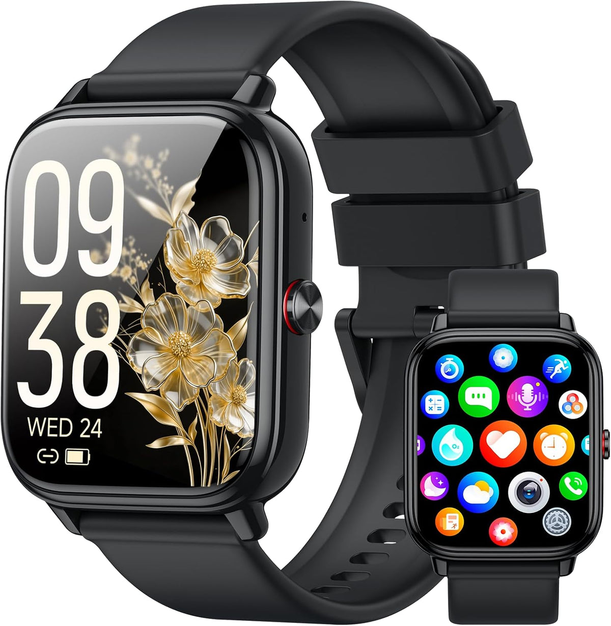 Reloj inteligente para hombres y mujeres, rastreador de fitness (respuesta/hacer llamadas), batería de 1000 mAh, más de 120 modos deportivos, contador de pasos/monitor de sueño