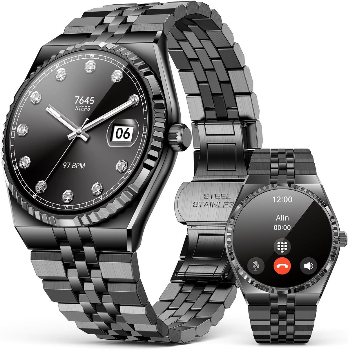 Reloj inteligente de lujo con llamadas Bluetooth, frecuencia cardíaca, presión arterial, oxígeno en sangre, monitor de sueño, pantalla AMOLED de 1.32 pulgadas, más de 160 modos deportivos, IP68