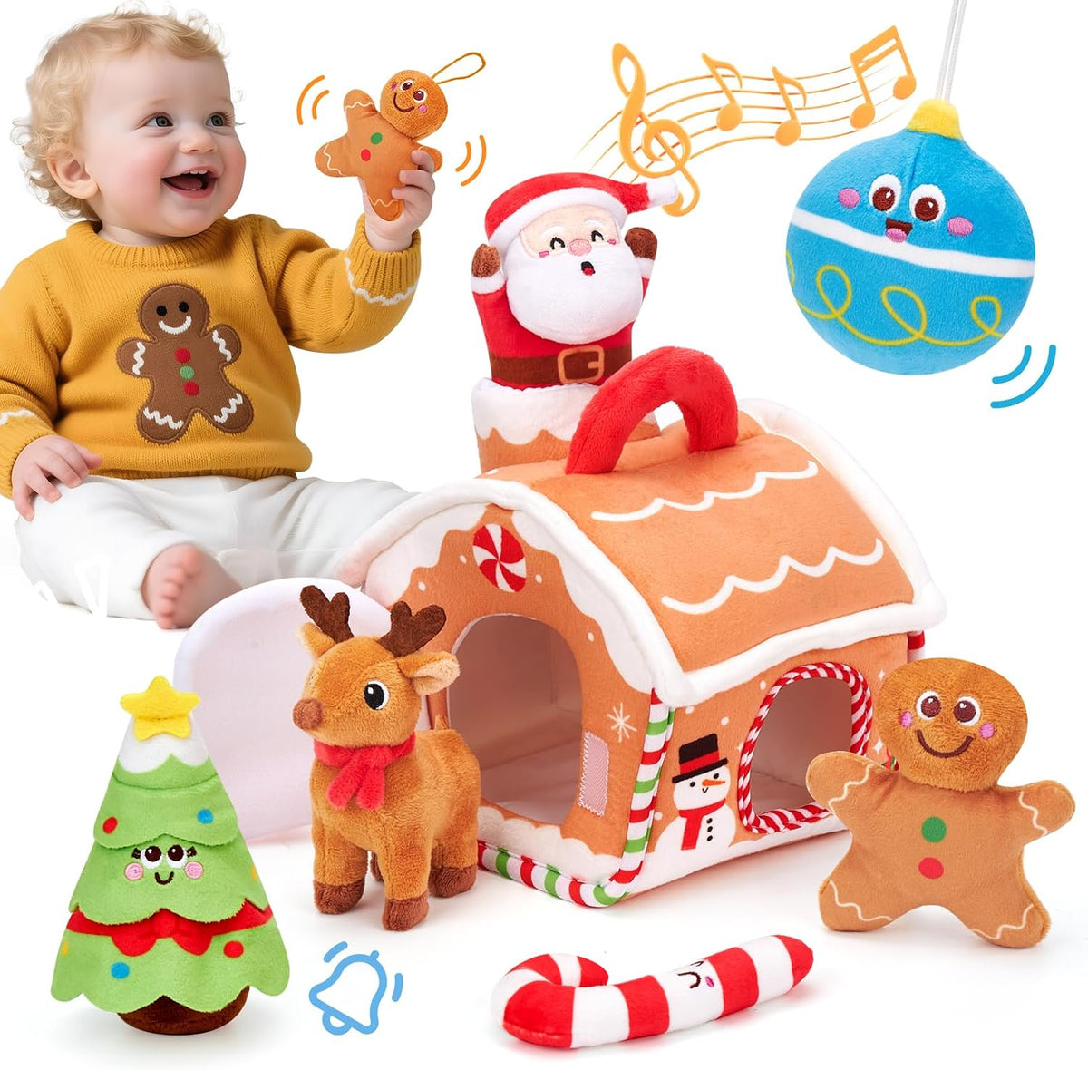 hahaland Juguete para bebé de 6 a 12 meses - Juego de juguetes de peluche