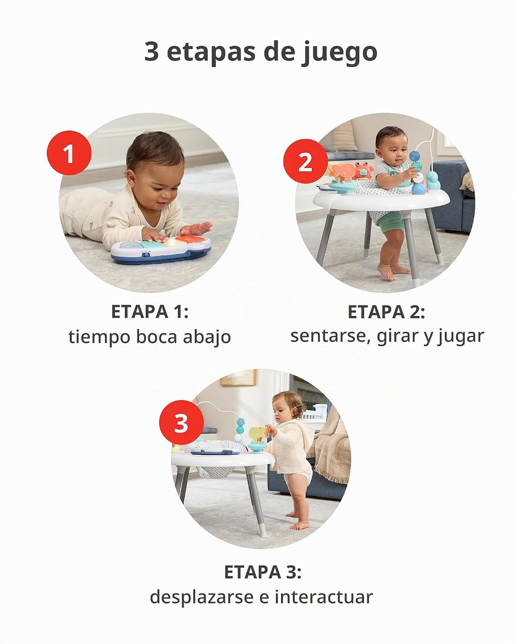 Skip Hop Centro de actividades para bebés 2 en 1 con más de 20 actividades de desarrollo, piano musical iluminado para jugar al tiempo boca abajo, 4 juguetes móviles y con clip y asiento giratorio de