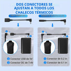 Paquete de Batería para Chaleco Calefactado de 30000mAh 7.4V, Negro-1 unidad CC 7.4V 30000mAh