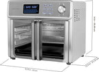 Kalorik MAXX - Horno freidora de aire, 26 cuartos de galón, tostador de encimera 10 en 1 y freidora de aire combo - Freír, hornear, asar, asador giratorio, y más, grandes puertas francesas de vidrio y