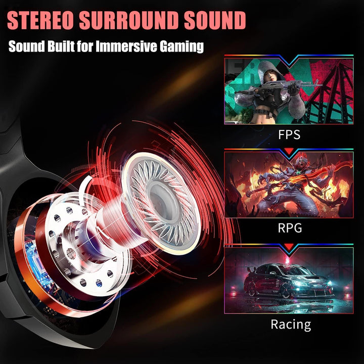 Ozeino Auriculares para juegos para PC, PS4, PS5, auriculares Xbox...