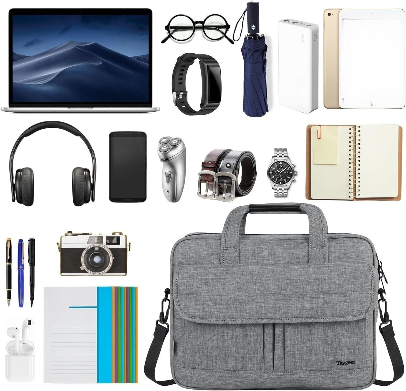 Taygeer Bolsa para laptop para mujeres y hombres, bolsa cruzada de...