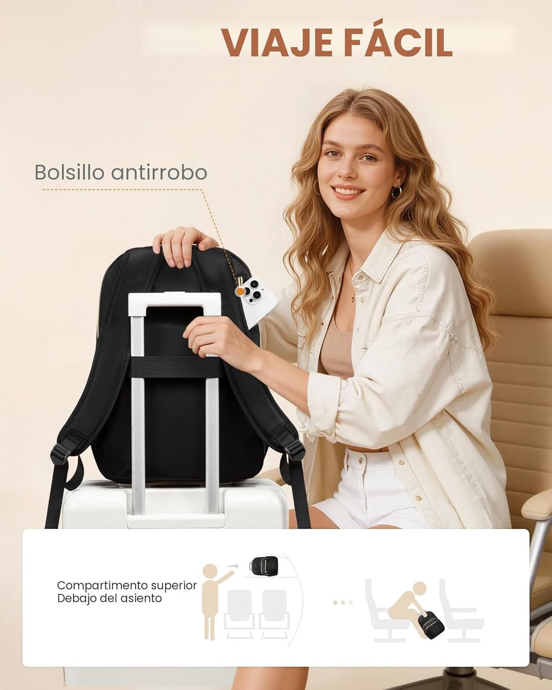 LOVEVOOK Mochila para laptop para mujer con soporte gigante para va...