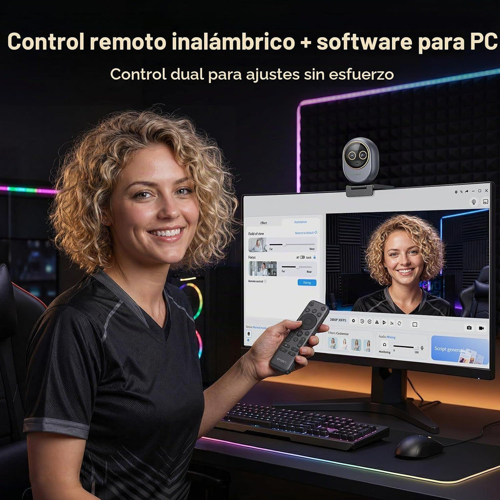 EMEET Cámara web 4K de doble cámara Piko para transmisión, gran angular y