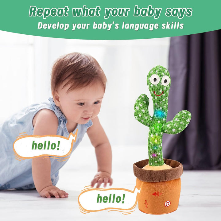 MILEGI Juguete de cactus que habla bailando para bebés de 6 a 12 me...