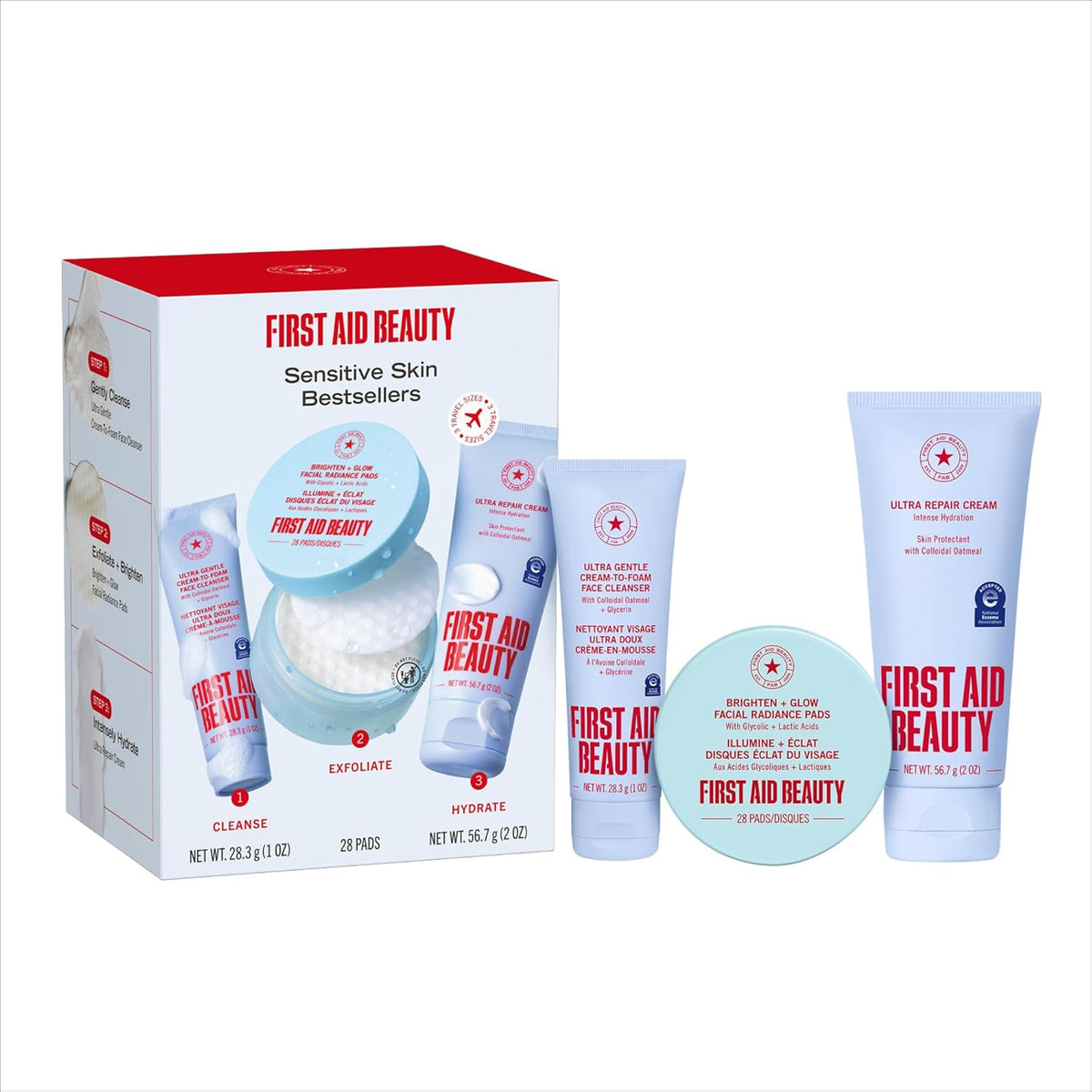 First Aid Beauty Juego de rutina para el cuidado de la piel sensibl...