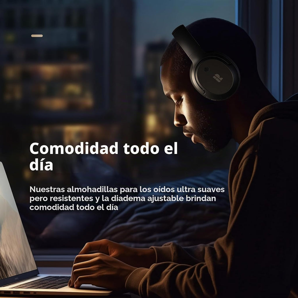 Calmbee Auriculares híbridos con cancelación activa de ruido inalámbricos