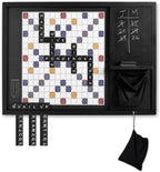Juego de palabras de madera de gran tamaño para montar en la pared (32 x 24 pulgadas), tablero magnético de azulejos de palabras con pizarra, almacenamiento y azulejos, juego montado en la pared