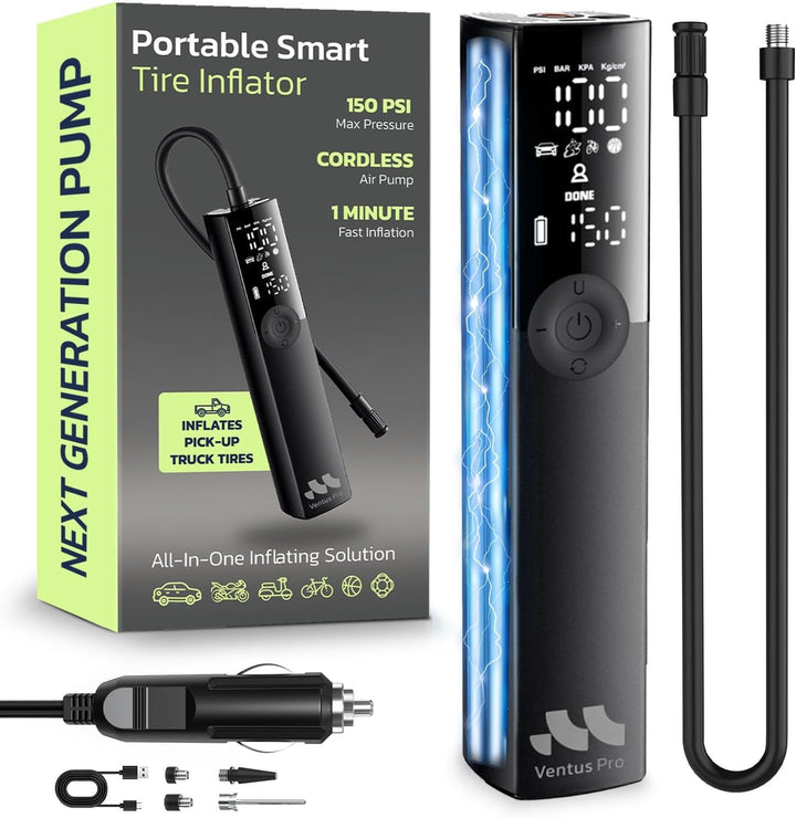 Woowind Compresor de Aire Portátil Inflador de Neumáticos Premium,...