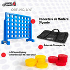 EastPoint Giant Wood Connect 4 Jumbo Yard Game, 42 piezas, bolsa de