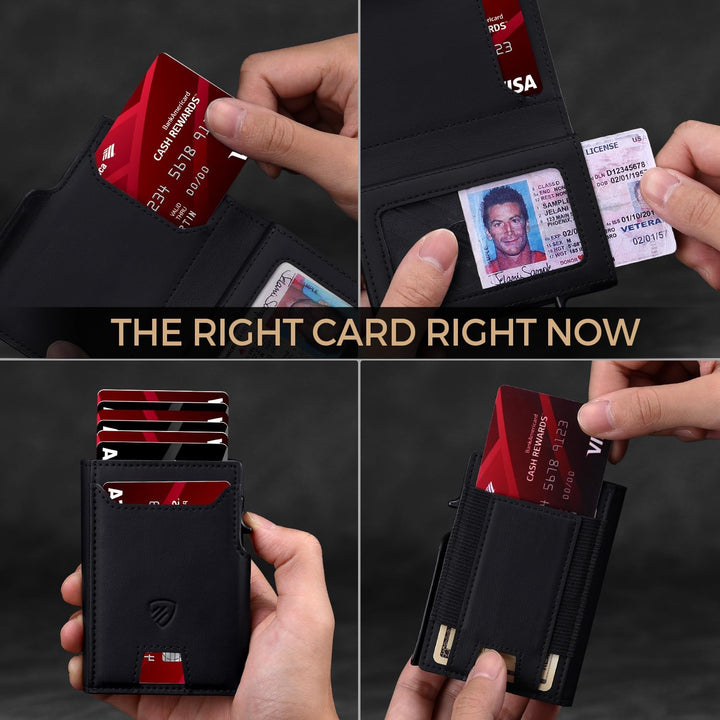 RUNBOX Billetera para hombres de 9 a 13 tarjetas con bloqueo RFID,...