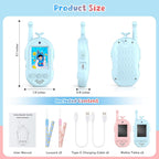 Walkie Talkies de video para niños, largo alcance, para niñas de 3 a 12 años, Azul y rosa