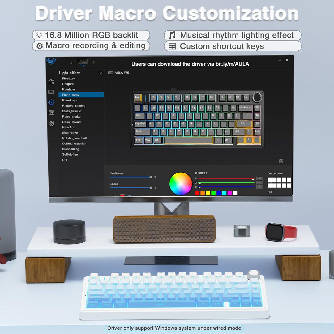 AULA F75 Pro Teclado mecánico inalámbrico, teclado personalizado in...