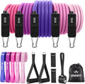 WHATAFIT Bandas de resistencia, bandas de ejercicio, bandas de resistencia para entrenamiento, bandas de entrenamiento con asas para hombres y mujeres, entrenamiento de fuerza, equipo de gimnasio en