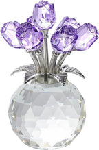 Figuras de Rosas de Cristal, Regalos para Mujeres Día de San Valentín, Adorno Floral de Vidrio para Día de la Madre, Cumpleaños, Navidad, Amatista, Flores de Rosa Coleccionables, Regalos Florales de