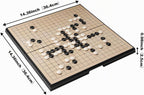Magnetic Go Juego de juego de 14.36 pulgadas, tablero plegable de 19 × 19, ideal para profesionales, principiantes, niños y adultos (Weiqi) Juego de mesa portátil de estrategia de viaje