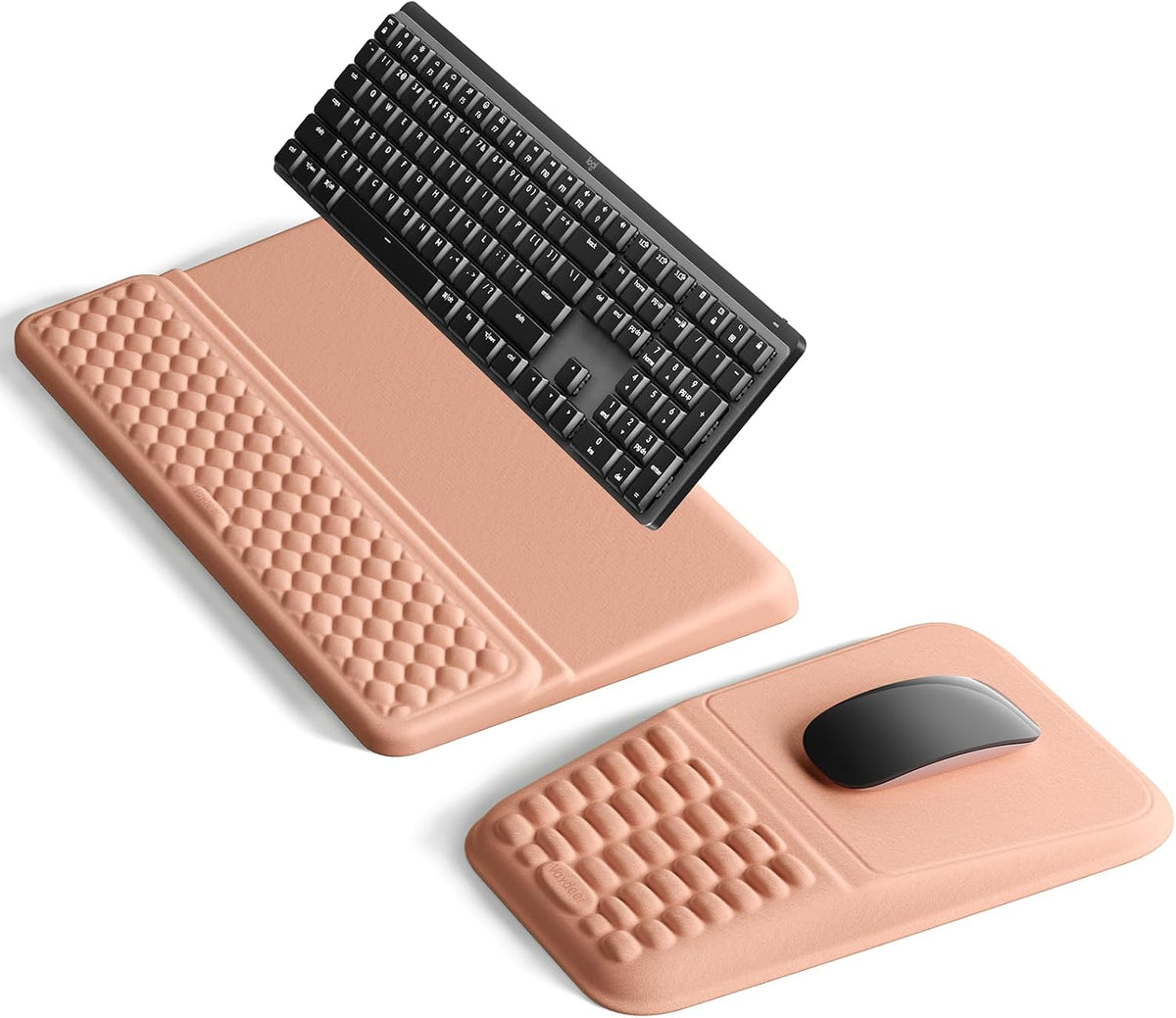 Vaydeer Juego de soporte para teclado y mouse pad, reposamuñecas de espuma