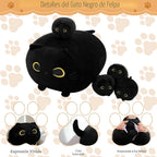 TOYSYM Gato Negro de Peluche Mamá Gato de Peluche Juguetes con 4 Be...