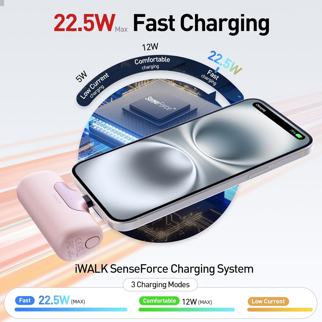 iWALK Cargador portátil de 5500 mAh Banco de energía pequeño de pró...