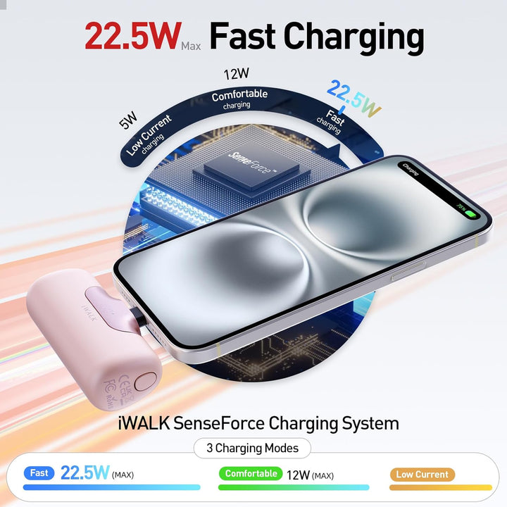 iWALK Cargador portátil de 5500 mAh Banco de energía pequeño de pró...