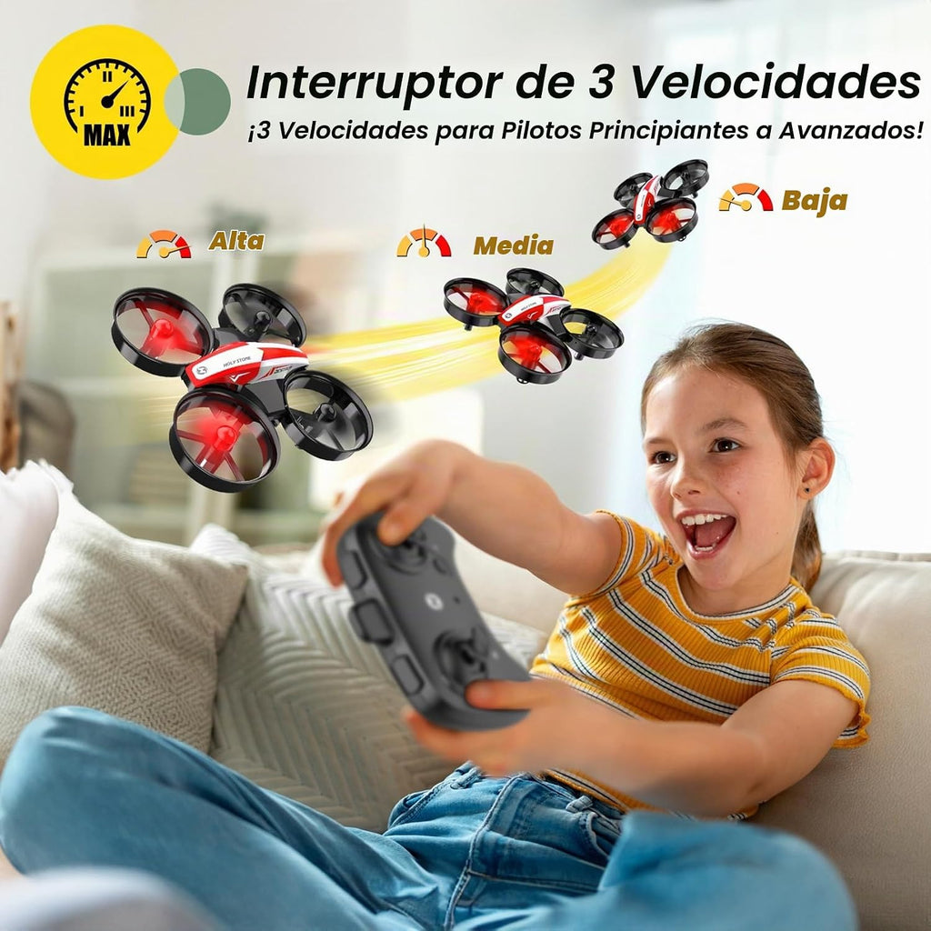 Holy Stone Mini Dron para Niños y Principiantes RC Nano Quadcopter Pequeño Helicóptero Avión para Interiores con Vuelo Estacionario Automático, Giros 3D, Modo sin Cabeza y 3 Baterías, Gran Juguete de
