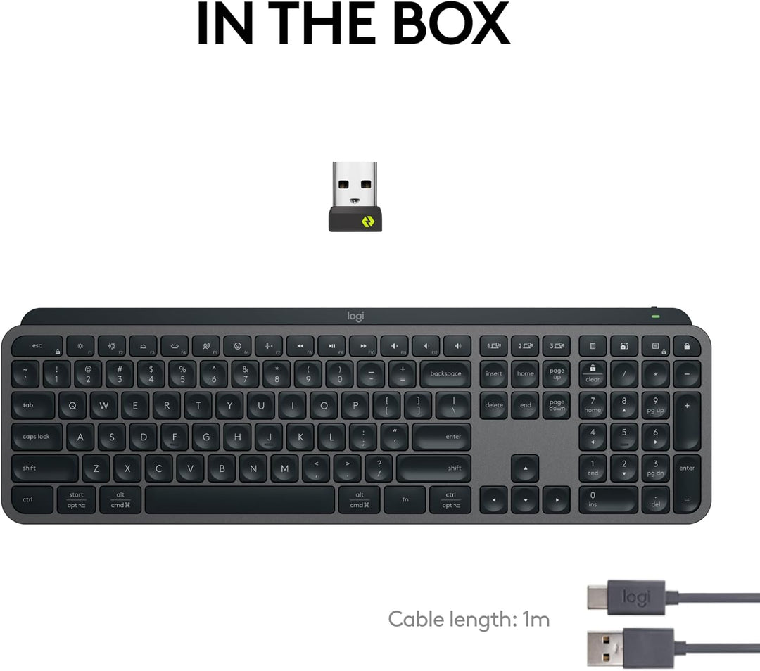Logitech MX Keys S - Teclado inalámbrico, perfil bajo, escritura fl...