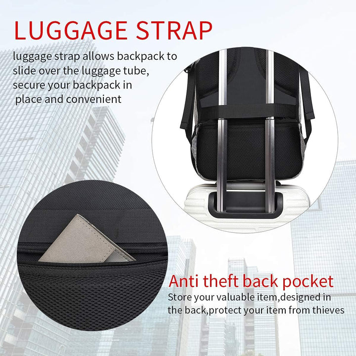 Monsdle Mochila de viaje para laptop, mochilas antirrobo con puerto...