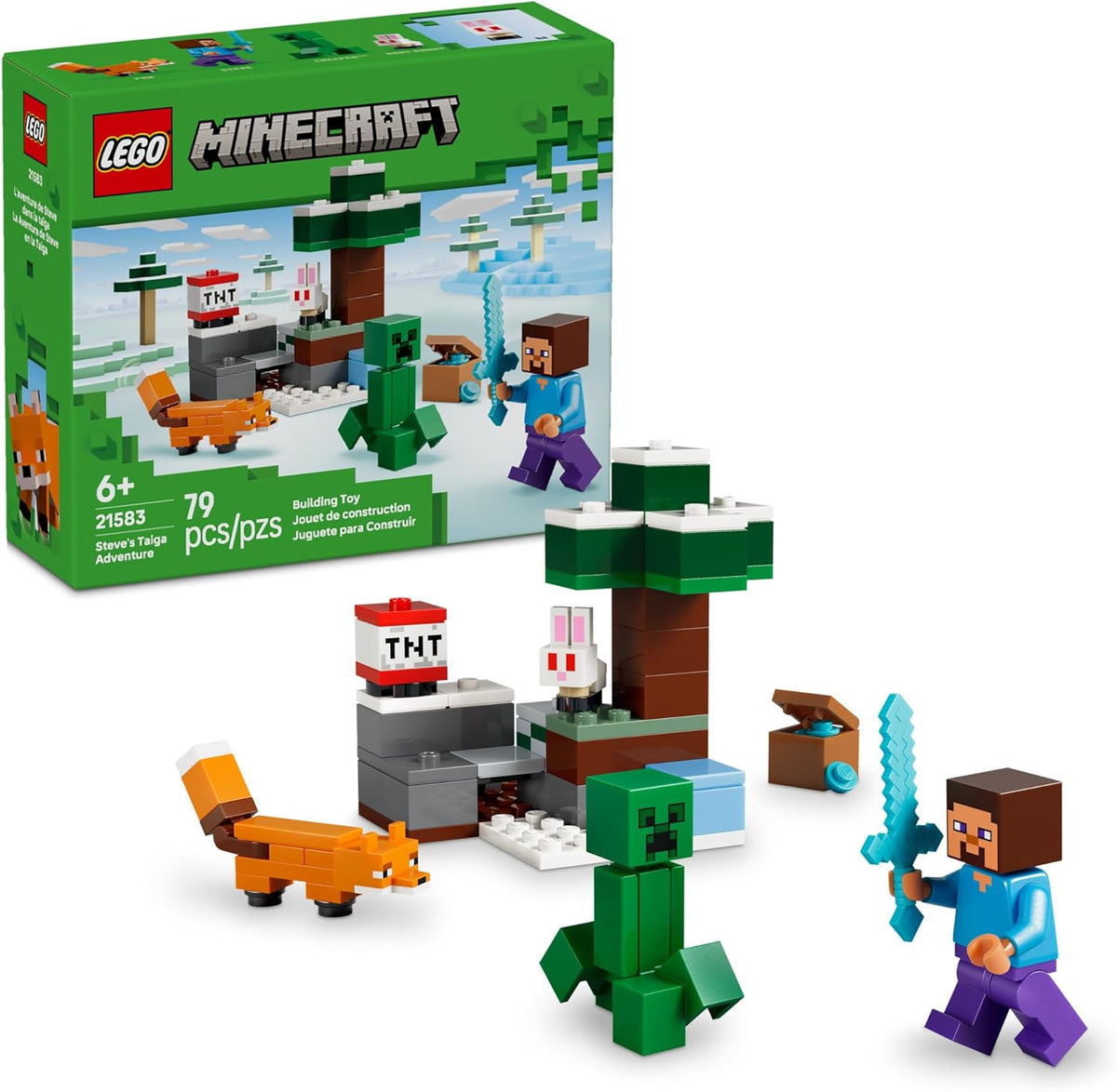 LEGO Minecraft Steves Taiga Adventure Building Toy para