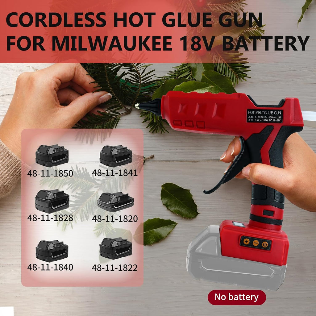 Pistola de pegamento caliente inalámbrica para batería Milwaukee de 18 V