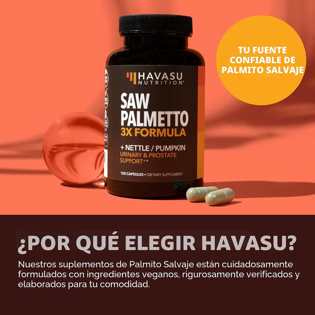 Suplemento de palma enana americana con ortiga y extracto de semill...