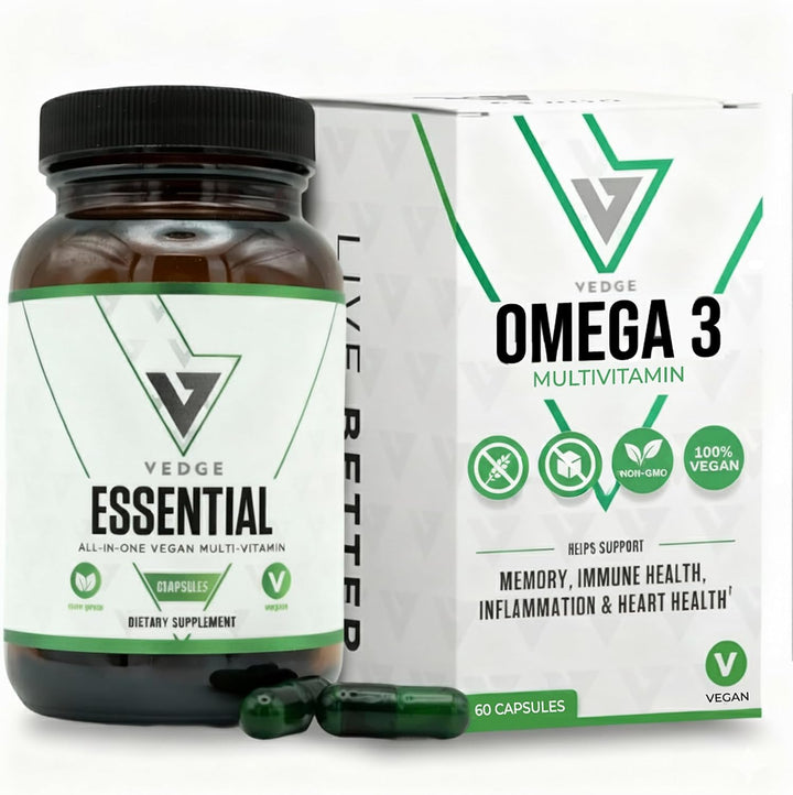 VEDGE Multivitamínico vegano Omega 3 para mujeres y hombres \u2013...
