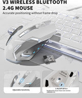 Combo de teclado y mouse inalámbricos con teclas de pudín retroilum...