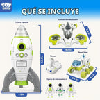 TOY Life Juguete de cohete espacial para niños, transbordador con astronauta nave espacial, planeta y automóvil, para niños de 3, 4, 5, 6, 7, 8, regalo de cumpleaños para mayores de 3 años