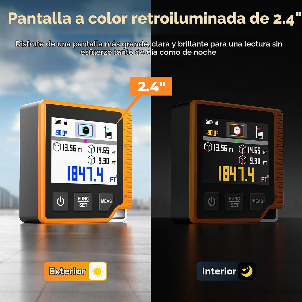 Herramienta de medición láser, medición láser de 262 pies con buscador de ángulo digital y nivel