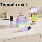 YLL Mini máquina de karaoke con 4 micrófonos inalámbricos, regalos para