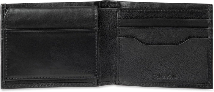 Calvin Klein Billetera plegable minimalista de piel RFID para hombr...