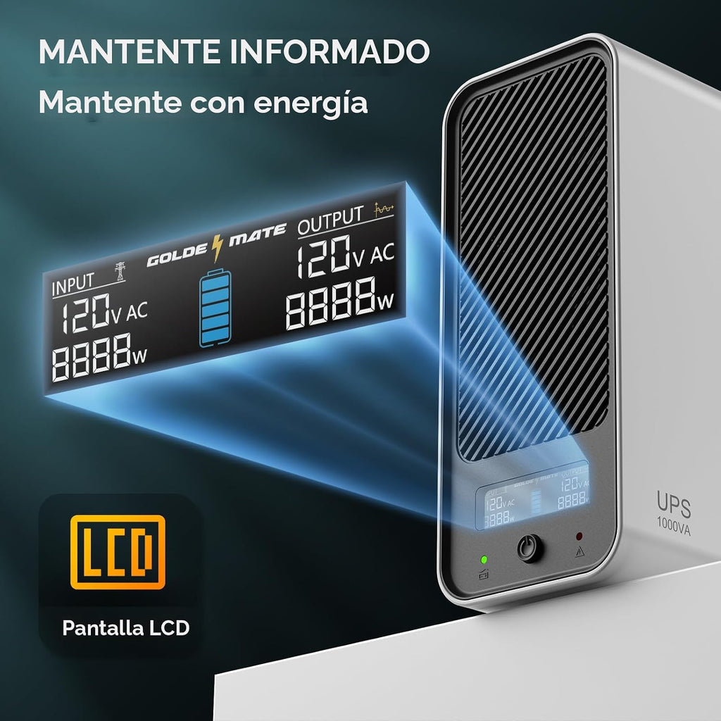 GOLDENMATE Batería de reserva y protector de sobretensiones de batería de