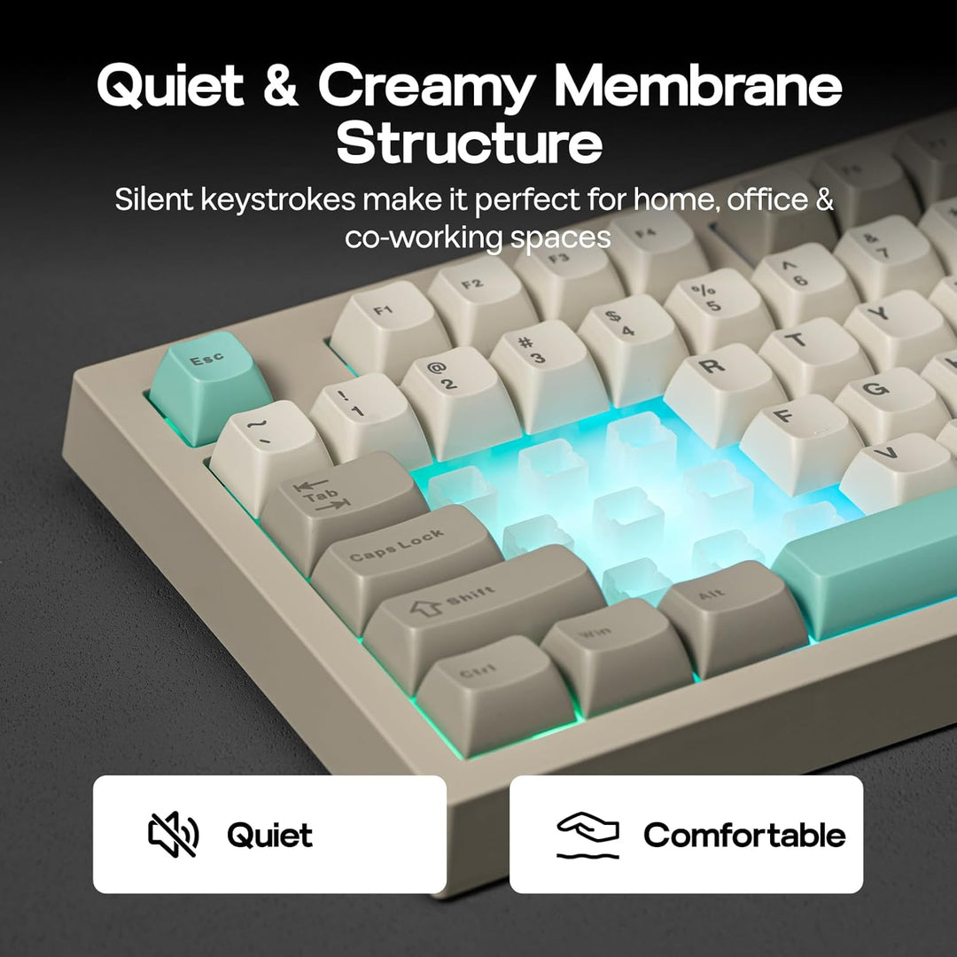 EPOMAKER Aula S102 PRO - Teclado de membrana para juegos con pantal...