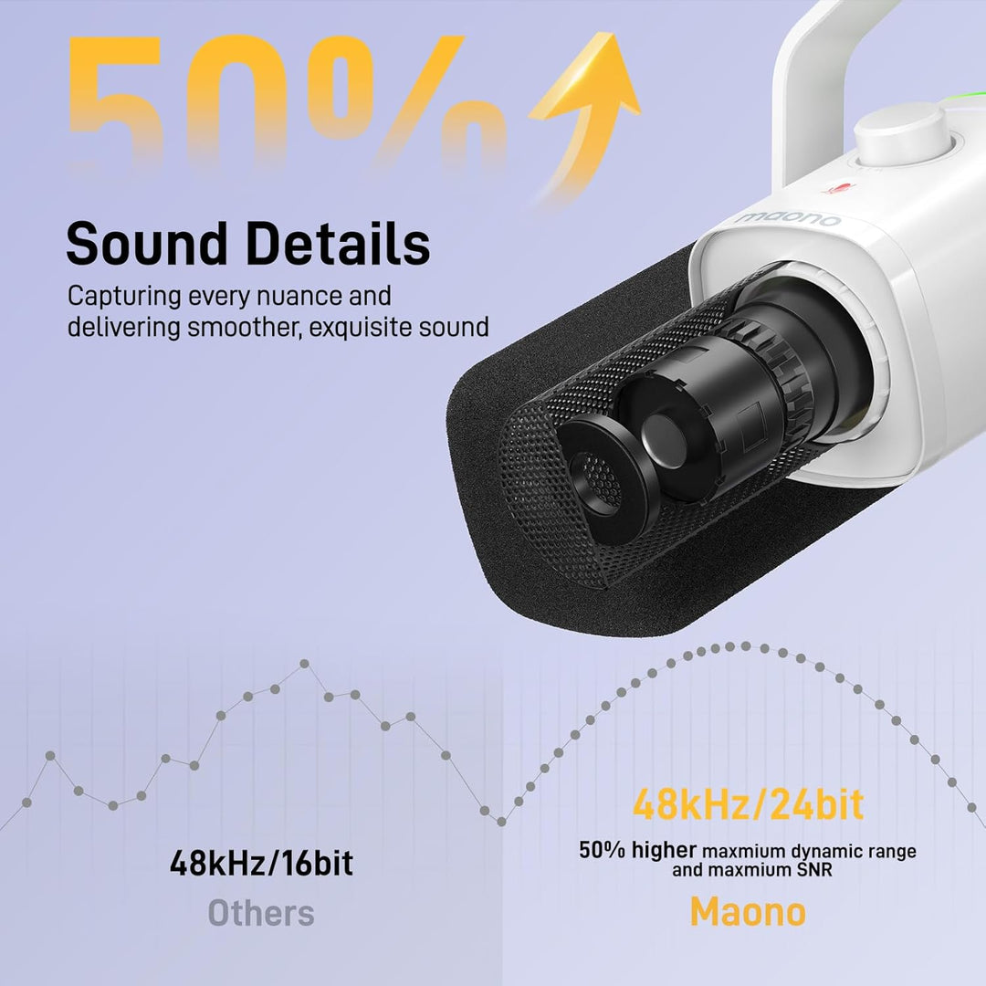 MAONO - Micrófono dinámico para juegos Micrófono dinámico USB\/XLR...