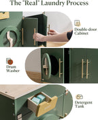ROBUD Cocina de juego para niños, lavadora multifunción de madera para niños, juego de cocina para niños, lavadora de juguetes de cocina con accesorios, regalo perfecto para bebés de 3 a 8 años