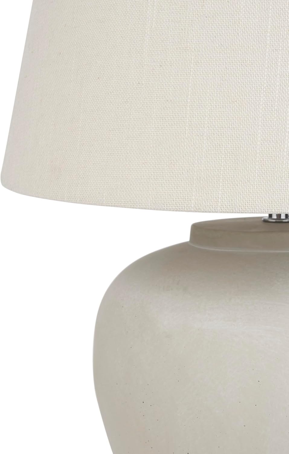 Lámpara Nourison Home - Lámpara de mesa de cerámica neutra de 20 pulgadas (beige claro) con pantalla de tela, lámpara de mesita de noche para dormitorio, sala de estar, entrada