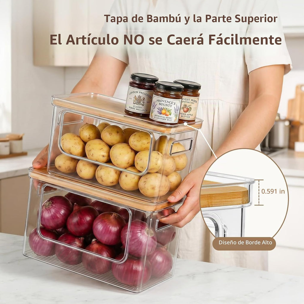 Bandeja de Almacenamiento para Patatas, Cebollas y Ajo para Organizadores de Despensa, 3 Unidades