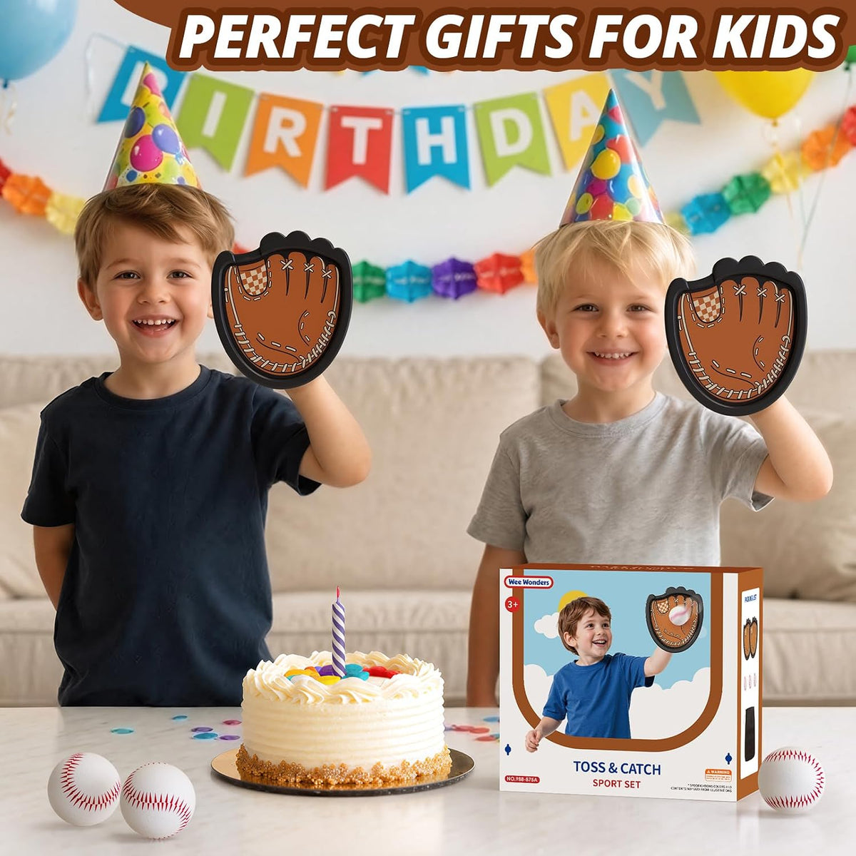 Juego de pelotas Toss and Catch, guante de béisbol para niños