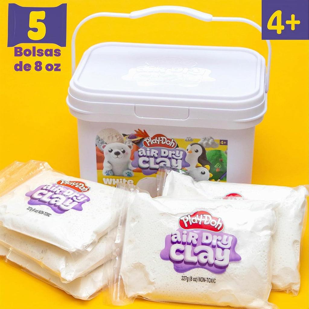 Play-Doh Cubo de arcilla seca al aire, 2.5 libras de arcilla blanca para modelar, regalo de artes y manualidades, suministros de manualidades, arcilla para esculpir y moldear para niños