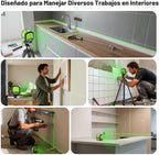 Huepar - Nivel láser con trípode de 60 pulgadas, 100 pies, autonivelante, nivel láser, recargable, línea cruzada, verde, herramienta para colgar imágenes, azulejos, renovación del hogar, bolsa de
